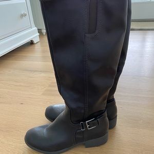 Dark brown below knee boots